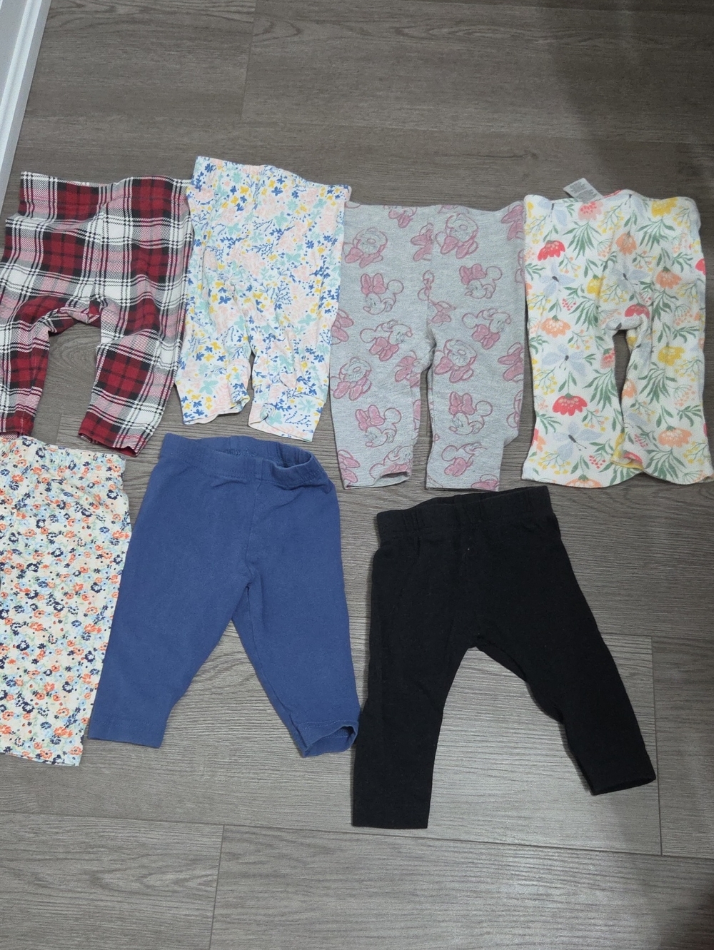 Kids Stretch Leggings Pack - Floral, Gray, Blue, Black